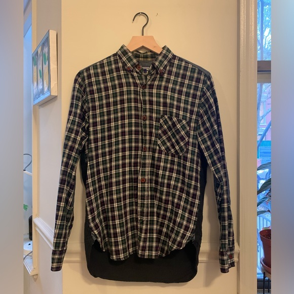 Junya Watanabe Comme des Garçons Mens / Casual Shirt. Flannel + patchwork style. - Picture 1 of 3